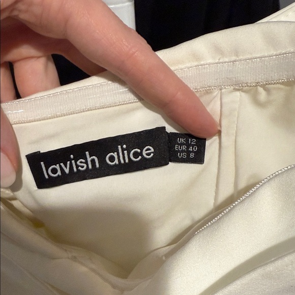 Lavish Alice Off-Shoulder Cream Dress - Picture 2 of 6